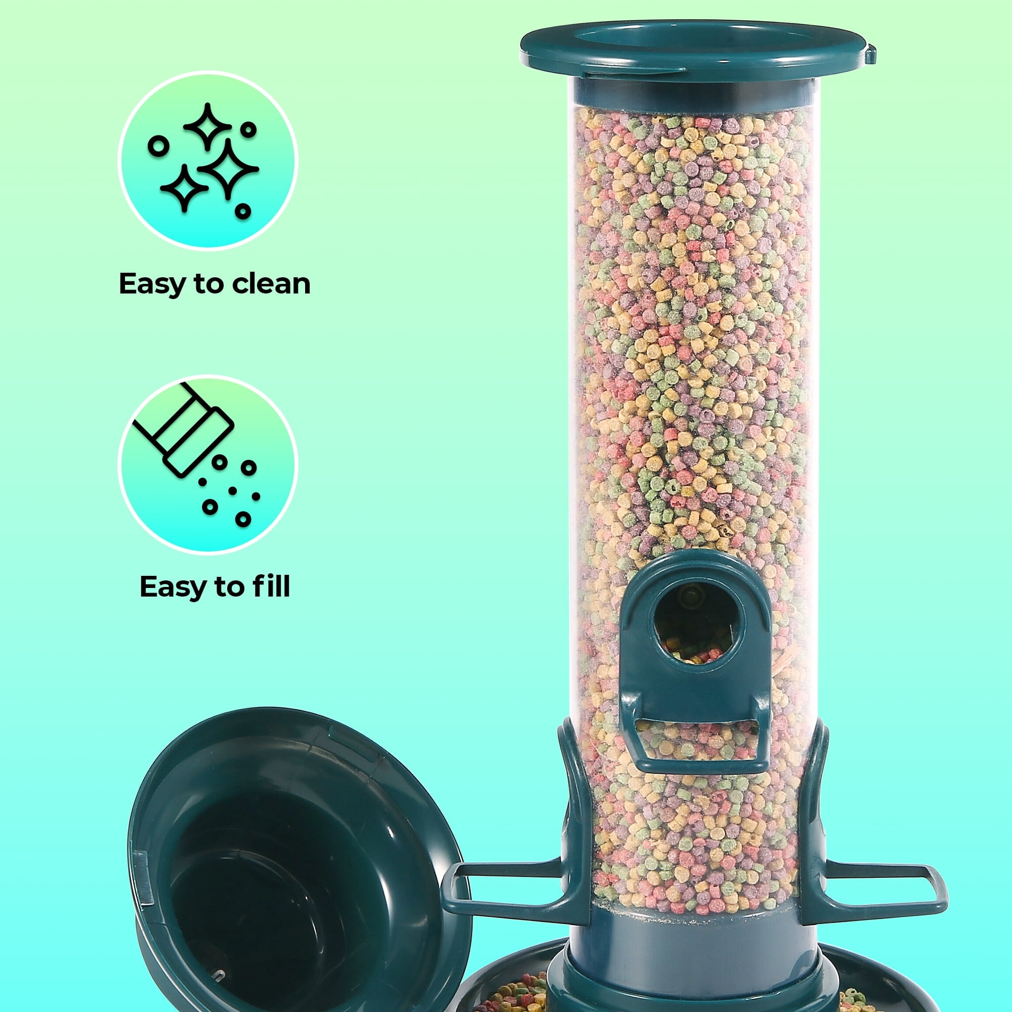 CWMMLS Tube Bird Feeders for Outdoors Hanging, Squirrel Proof Wild Bird Feeders with 4 Feeding Ports, Attract a Variety of Hummingbird, Garden Yard Decoration