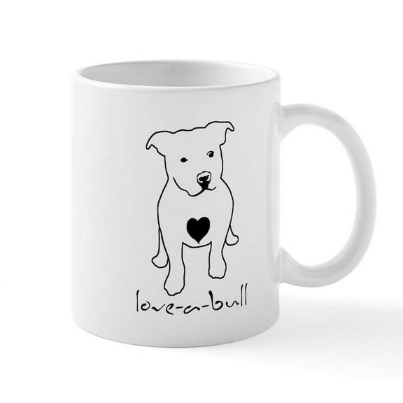 CafePress - Love A Bull Pit Bull Mug - 11 oz Ceramic Mug - Novelty Coffee Tea Cup