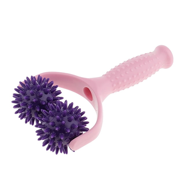 Spiky Deep Tissue Hand Held Reflexology Acupuntura Dolor Muscular ador Herramienta de de Rodillos para Piernas Trasero - Rosa + púrpura Yinane Bola masajeadora profesional