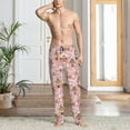 thumbnail image 2 of Sigee Gingerbread Houses Pink Wonderland print Men's Pajama Pants Lounge Sleep Bottoms with Elastic Waistband and Pockets-XX-Large, 2 of 6