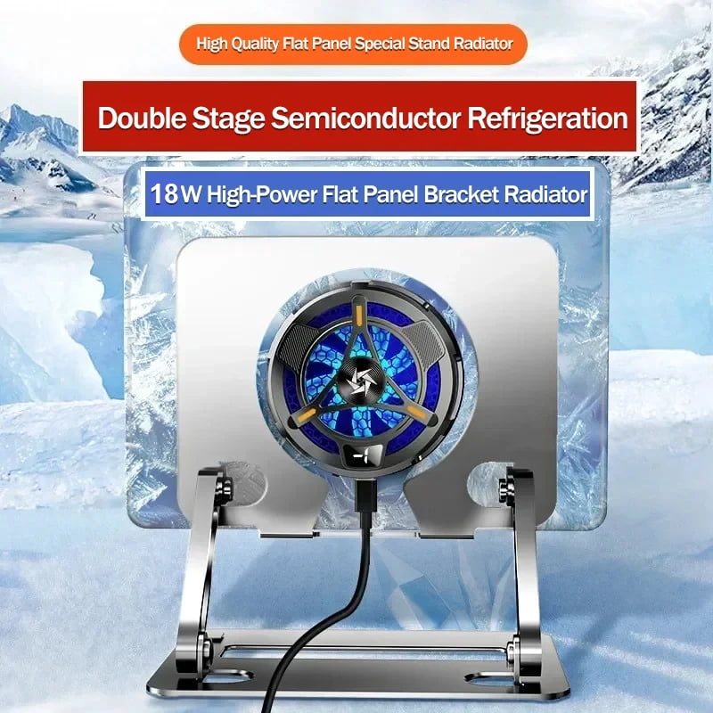 SL06 18W Powerful Semiconductor Cooling Radiator 2 Gear Adjustment Magnetic Game Cooler w/ Temperature Digital Display for IPad