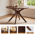 thumbnail image 2 of MAYEERTY 47" Solid Wood Round Dining Table, Intersecting Pedestal Base, Seats 4-6, Kitchen/Dining Room,Walnut, 2 of 4