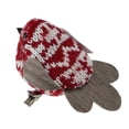 thumbnail image 2 of 3.5" Red and White Decorative Knit Bird Clip-On Ornament, 2 of 2