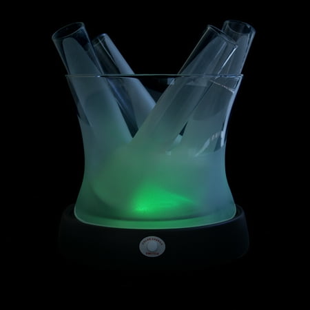 

6 Piece Glowing Multi Color Frosted Shooter Glass and Ice Bucket Set