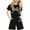 A-Black176, variant on JAJAHO Girls 2 Piece Outfits Short Sleeve Bow Print T Shirt And Shorts Summer Clothing Set For Kids 2-13 Years Trendy Outfit