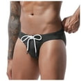 thumbnail image 2 of Men's Low Waist Solid Color High Vent Underpants Thong Bikini Underwear Lingerie G String Thongs, 2 of 4