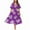 Purple, variant on ZKCCNUK Women's Plus Size V-Neck Split Hem Floral Print Full-Length Loose Party Dress