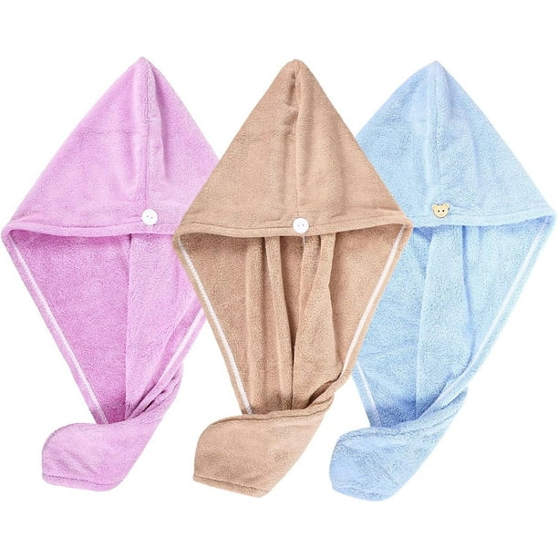 3 uds. Sombrero para el cabello seco Gorros de ducha Toallas para el cabello Herramienta de secado rápido para el cabello Gorro absorbente para el cabello Toalla para la cabeza de secado Envoltur