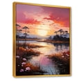 thumbnail image 2 of Designart "Tranquil Lakeside Sunrises I" Landscape Lake River Floater Framed Wall Art Living Room, 2 of 5
