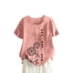 thumbnail image 2 of Fiudx Ofertas Flash Del Día Blusa Superior de Camiseta de Manga Corta con Cuello Redondo y Botones Informales con Estampado de Moda para Mujer, 2 of 4