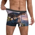 thumbnail image 2 of Cauagu Sunset Cliff Dinosaur Print Boxer Briefs for Men,Comfortable Breathable Men's Underwear Moisture Wicking Underpants -Small, 2 of 8