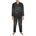 thumbnail image 3 of Fotbe Black And White Dotted Pijama de Hombre con Estampado de Manga Larga, Conjunto de 2 Piezas, Ropa de Dormir Suave y Cómoda con Bolsillos-Small, 3 of 7