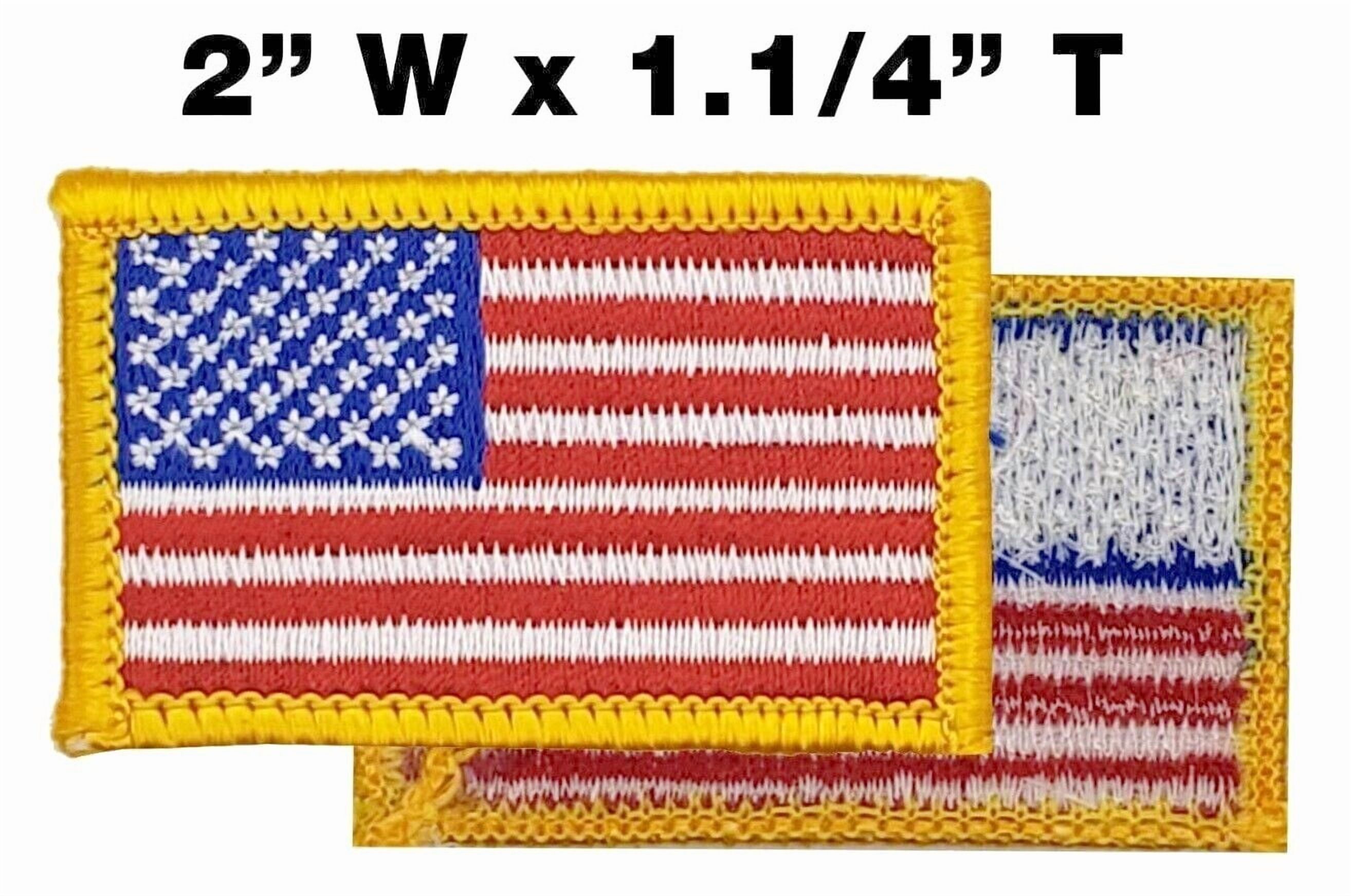 MINI AMERICAN FLAG EMBROIDERED PATCH iron-on GOLD BORDER 20 mini