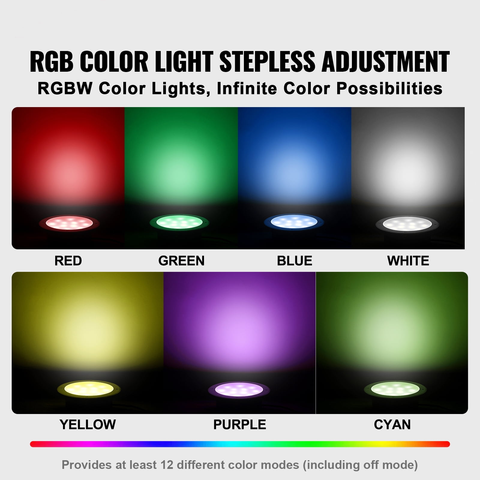 KFFKFF 10 inch LED Pool Light, 40W, Multicolor Inground Pool and Spa Light Subaqueous, 50ft Cord and Remote Command for 10in Spacious Wet Niches, IP68 Waterproof, 120V