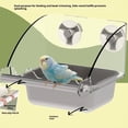 Chew-Proof Stainless Steel & Acrylic Bird Feeder Bowl, Splash Guard ...