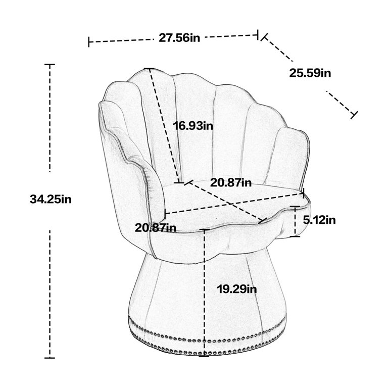 HQZX 360°Rotating Bucket Chair, Luxury Velvet Sofa Chair, Suitable