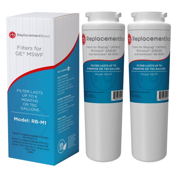 ReplacementBrand UKF8001 Comparable Replacement for Maytag UKF8001 EDR4RXD1 4396395 46-9006 Refrigerator Water Filter 2 Pack