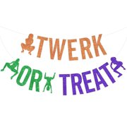 Halloween Hen Party Decorations, Twerk or Treat Banner for Funny Halloween Bachelorette Party Supplies Bridal Shower Fall Bach Decor