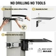 thumbnail image 6 of ZeboZap DIY Floating Shelf for Soundbars & Consoles | No Drill Pole Mount | Weatherproof | Black, 6 of 8