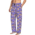 thumbnail image 3 of Kdxio Pugs and Flowers Print Men's Sleep Pajama Pant Lounge Pants with Pockets, 3 of 8