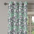 thumbnail image 2 of Ambesonne Floral Grommet Curtain, Hand Drawn Orchid Doodle, 50" x 84", Mint Green Navy Blue, 2 of 6
