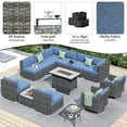 thumbnail image 2 of Ovios Outdoor Furniture Set 13 Pieces Wicker Sectional Sofa, Denim Blue, 2 of 6