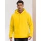 thumbnail image 2 of Sudadera con capucha con forro de felpa para hombre Sudaderas con capucha de manga larga sólida con bolsillo Amarillo XXL, 2 of 5