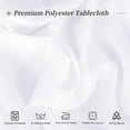 thumbnail image 3 of SHILIU-12 Pack Nappe Ronde 90 Pouces - Nappe en Polyester Blanc pour Table Ronde, Tissu Lavable Résistant aux Taches et aux Plis pour Mariage Fête Banquet Restaurant Réception, 3 of 4