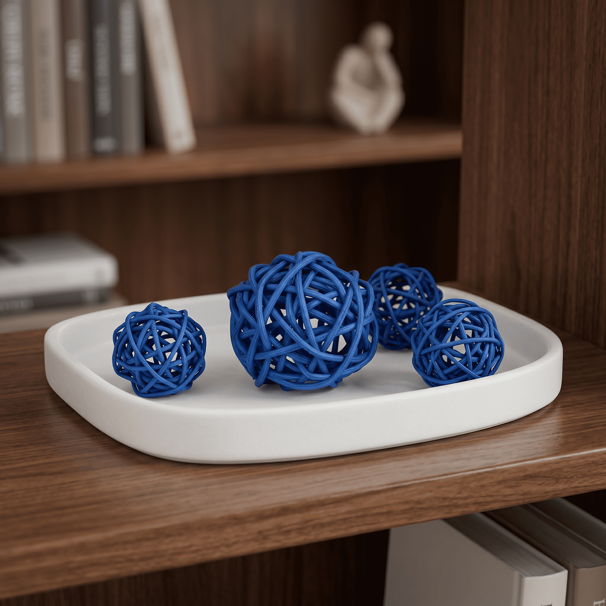 Unique Bargains 10Pcs Rattan Balls for Lights Wicker Spheres Orbs Blue 2"x2"x2"