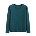 thumbnail image 3 of Bovxnpu Women's Pajama Tops Long Sleeve Crewneck Loose Lounge Top Casual Sleepwear, 3 of 6