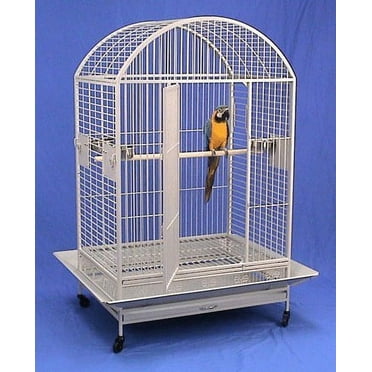 XX-Large 40"L x 30"W x 66.5" H Deluxe Extra Strong Wrought Iron Castle Dome Top Parrot Bird Rolling Cage With Extra Strong 6mm Wire