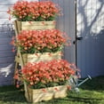 thumbnail image 5 of 8 Bundles Artificial Daisies Flowers Outdoor UV Resistant Fake Foliage Greenery Faux Plants Shrubs Plastic Bushes for Window Box Hanging Planter Farmhouse Indoor Outside Decor(Red), 5 of 7