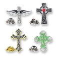 thumbnail image 1 of Juego de broches decorativos con forma de cruz y solapa en forma de cruz, 1 of 3