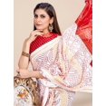 thumbnail image 2 of White & Red Bandhani Printed Zari Pure Cotton Bandhani Sarees - 25479352, 2 of 7