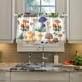 thumbnail image 5 of Mushroom Kitchen Curtains 2 Panels UV Protected Tier Curtains, Half Window Curtains Kitchen Tiers for Guest Room Bathroom Sink Laundry Room Basement,24"x27", 5 of 7