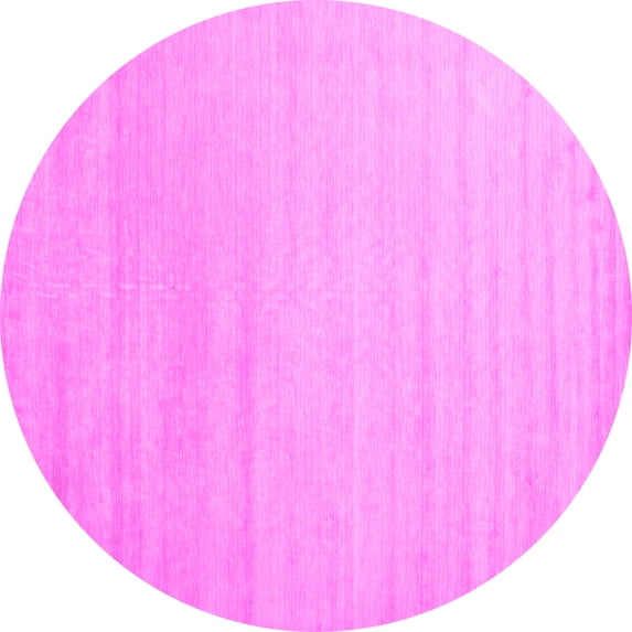 Ahgly Company Indoor Round Solid Pink Modern Area Rugs, 4' Round