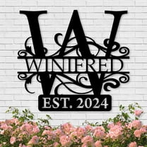 KAINSY Custom Metal Signs | Last Name Sign | Split Letter Monogram Wall Decor | Custom Outdoor Signs | Personalized Wedding Gift | Housewarming Couples Gift | Outdoor Metal Sign | Metal Art(10inches)