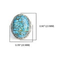 thumbnail image 5 of YoTreasure 15x20 MM Blue Copper Turquoise Ring 925 Sterling Silver Boho Rope Designed Gemstone Jewelry, 5 of 6
