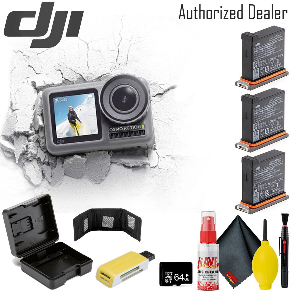 DJI Osmos Action Camera Batteries (3 Total) w/ Included Cases Card