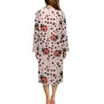 thumbnail image 2 of Yuyamidu Ladybug Womens Robes Lightweight Zipper Front Bathrobe Pink Leopard Print Long Sleeve Gowns for Dresses, Robe, Gowns Maple Leaves Nightgown Housecoat Size 3XL, 2 of 7