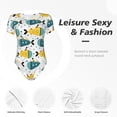 thumbnail image 6 of Rateoe Funny Boats Printed Women Rash Guard Short Sleeve,Tummy control Swimsuit Surfing Swimsuit Bathing Suit Short-sleeved Onesie UPF 50+, 6 of 6