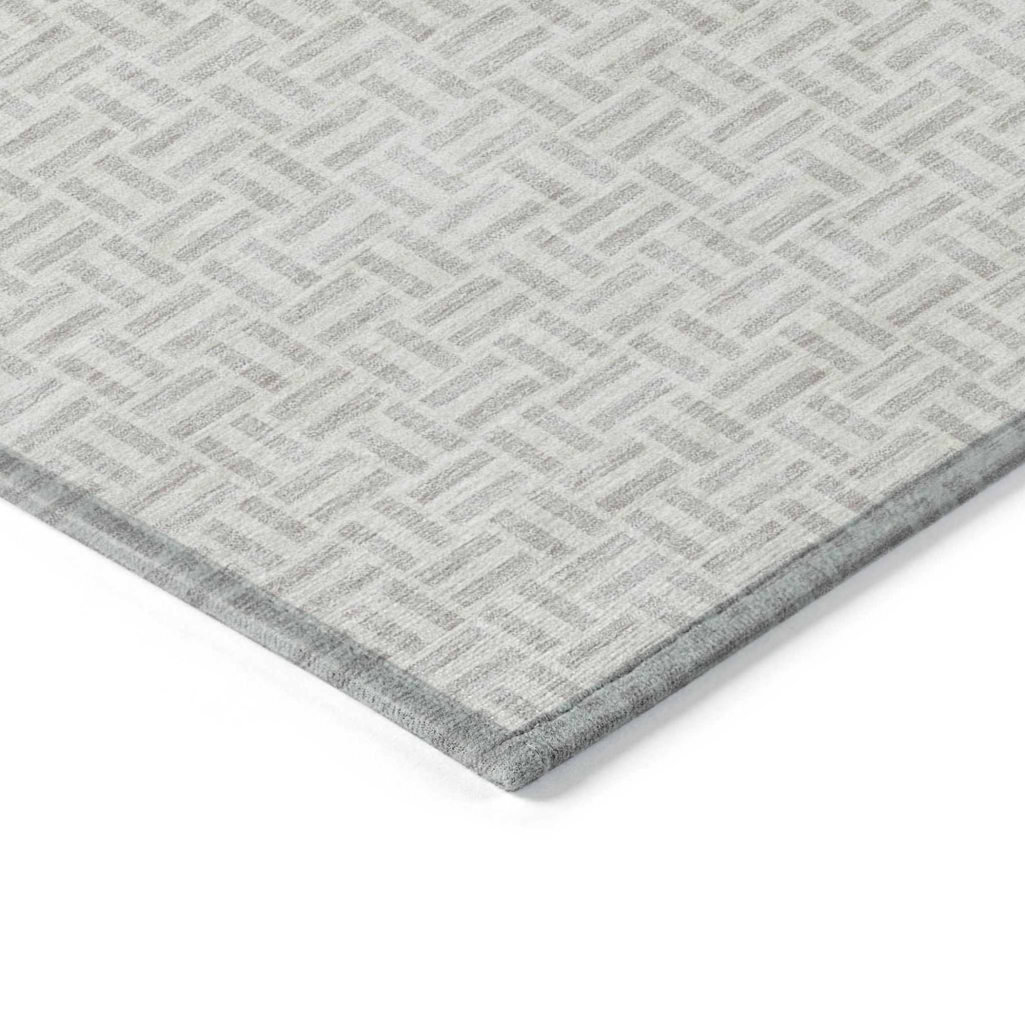 HomeRoots 594518 8 x 10 ft. Taupe & Silver Geometric Washable Indoor & Outdoor Rectangle Area Rug