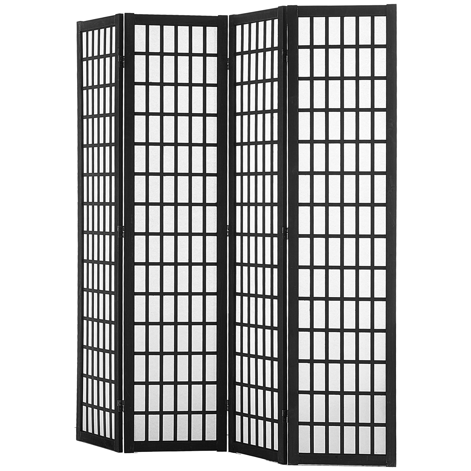 KFFKFF Partition Screen, Quadruple Panel Oriental Room Separator, Indoor Foldable Wooden Privacy Barrier, Portable Decorative Dividers, Ideal for Home Office, Dining Area, and Sleeping Quarters