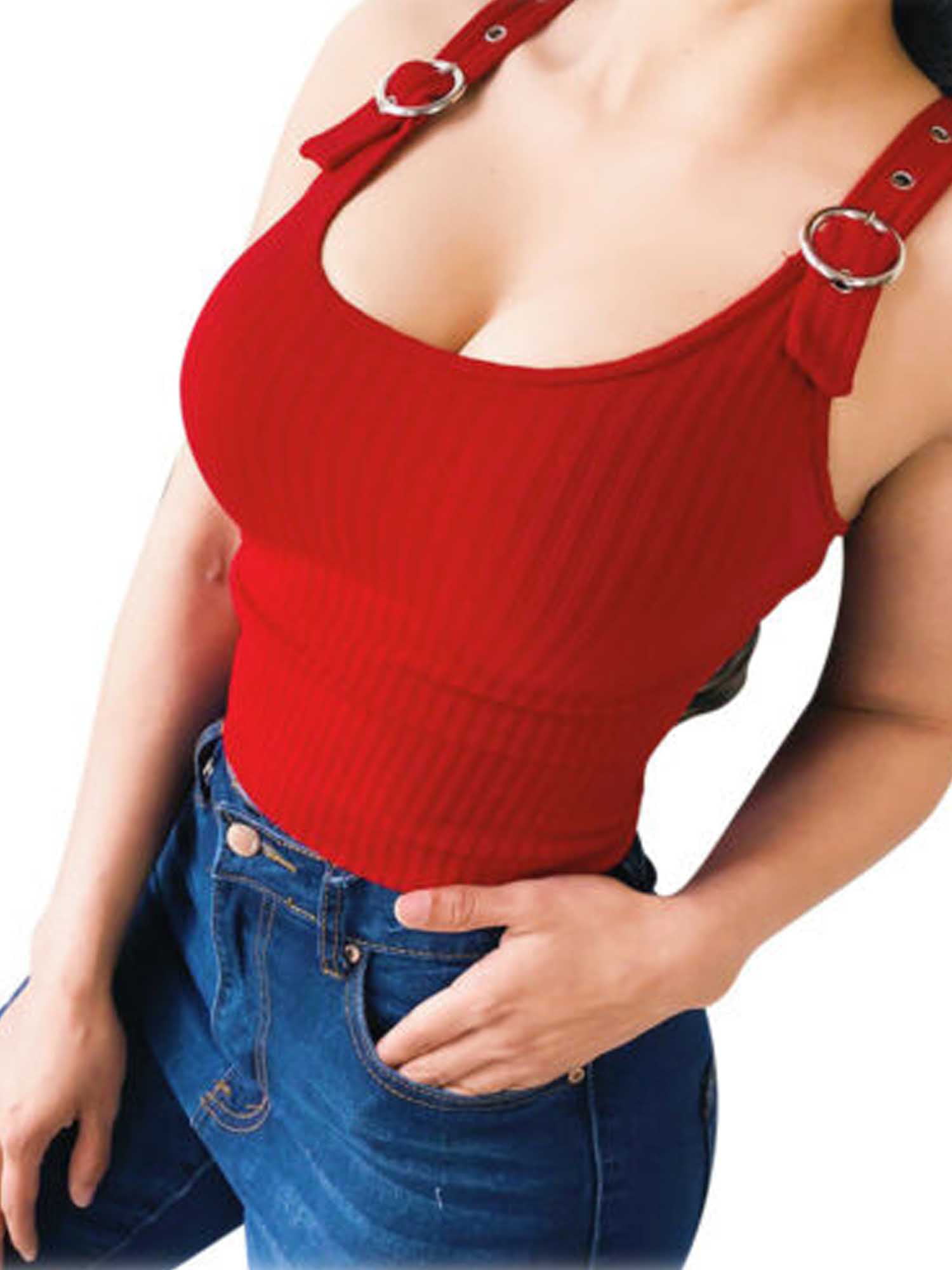 Karuedoo Women Summer Casual Low Cut Tank Vest Blouse Sleeveless Crop Top Shirt Cami Walmart 