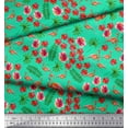thumbnail image 2 of Soimoi Modal Satin Fabric Leaves,Floral & Flamingo Bird Printed Fabric 1 Yard 42 Inch Wide, 2 of 3