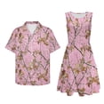 thumbnail image 5 of Garronmavis Couples Outfits Matching Sets Summer Mens Medium Tall Shirts and Women's Tank Dress Pink Camo Hunting A-Line Polyester Vacation Vacation Clothes, 5 of 7