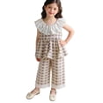 thumbnail image 2 of ATOGUTA Kids Summer Clothes Sleeveless Doll Collar Top Lace Pants Size 1T-12 Summer Casual Clothes Purple, 2 of 6