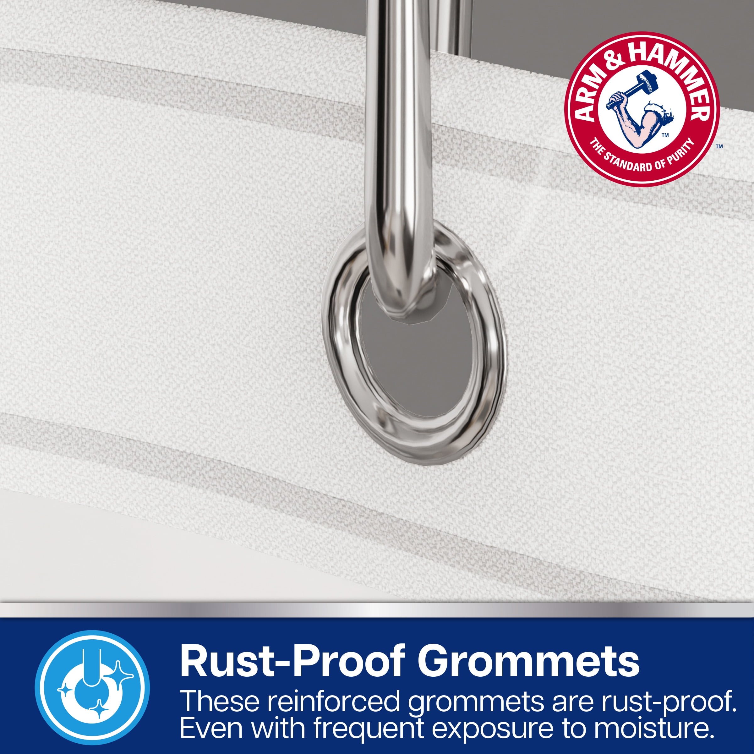 Arm & Hammer™ Waterproof PEVA Shower Liner, Medium Weight, 70x72, Frosted