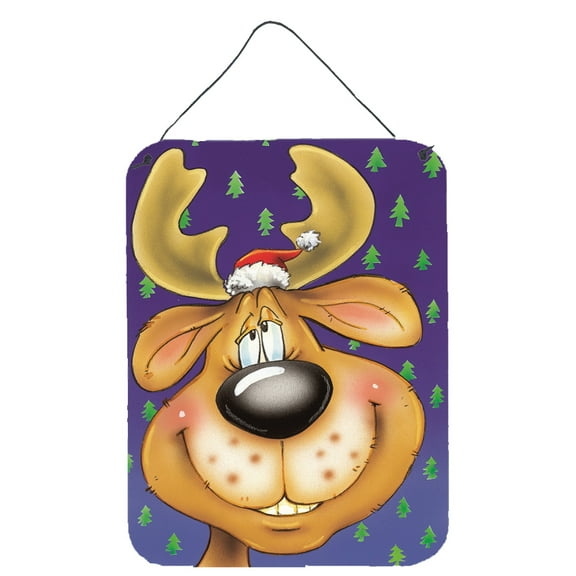 Carolines Treasures AAH7198DS1216 Comic Reindeer Wall or Door Hanging Prints 12x16 multicolor