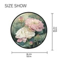 thumbnail image 5 of 36.2 Inch Round Floor Mat Light Pink Lotus Carpet Decor Rug for Living Room Bedroom, 5 of 6
